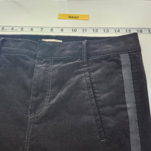 Ann Taylor Loft Modern Skinny Velvet Pants Womens 8 Black Tuxedo Stripe PP21X - Picture 5 of 7